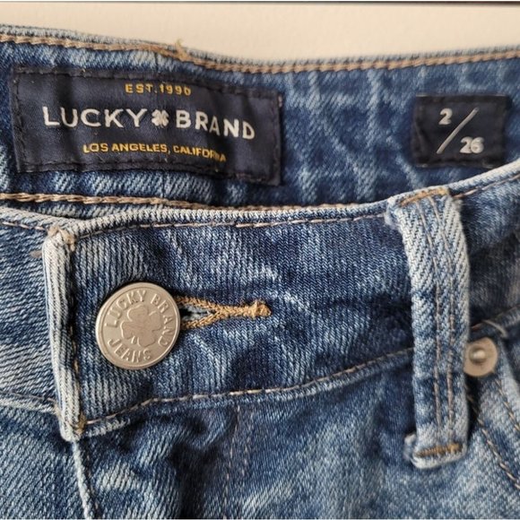 LUCKY Brand Lolita Mid Rise Skinny Jeans All Over Floral Acid Wash Size 2 / 26 - Picture 6 of 13